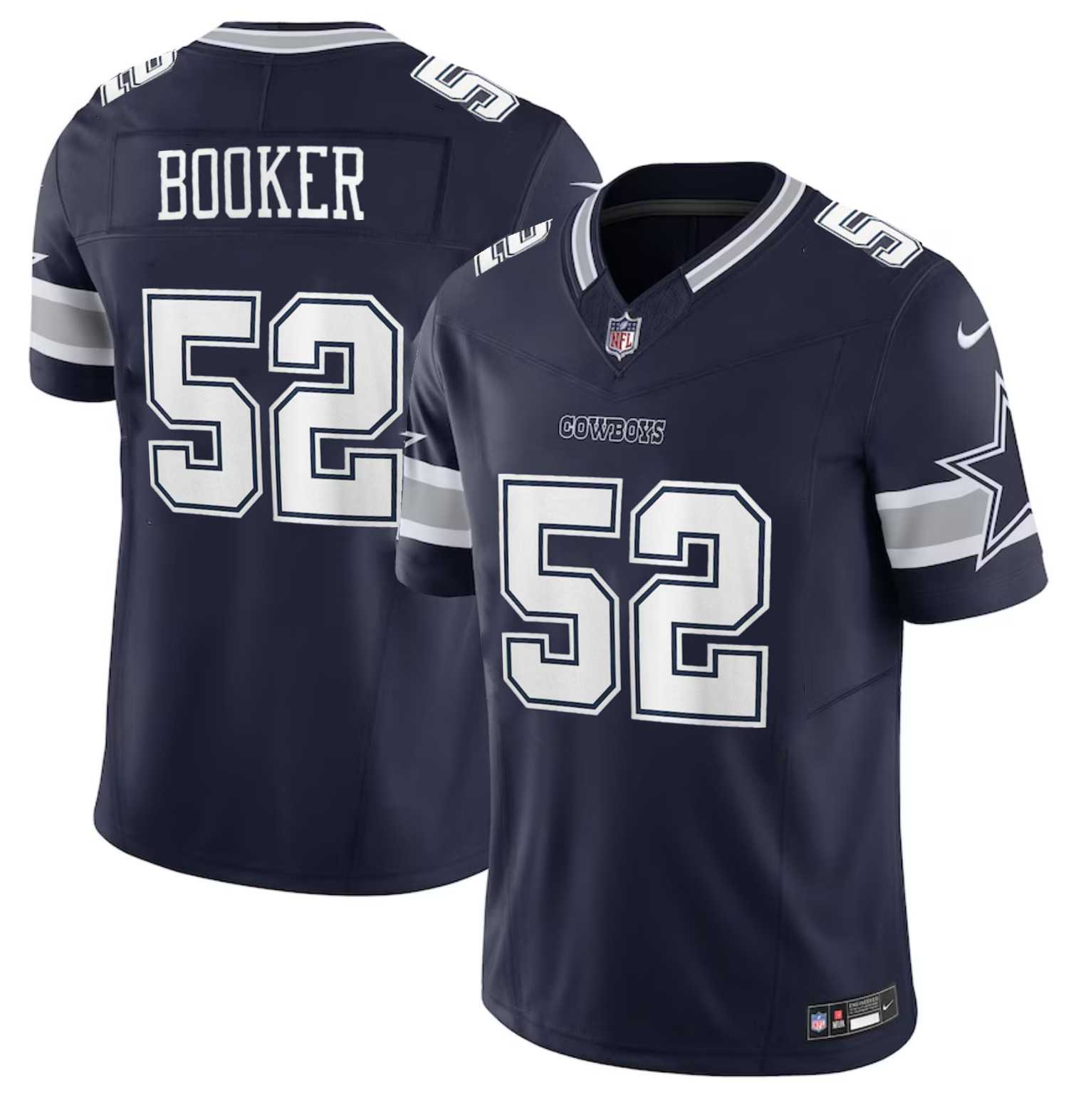 Men & Women & Youth Dallas Cowboys #52 Tyler Booker Navy 2025 F.U.S.E. Draft Vapor Untouchable Limited Stitched Jersey